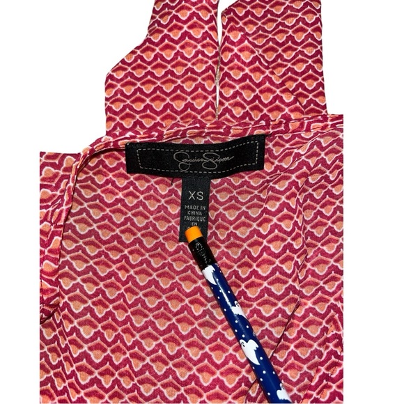 Women's Jessica Simspon Pink/Orange Abstract Sleeveless Top - XS - Picture 8 of 11